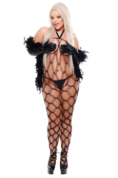 Catsuit Dream Veaver sa Boom, tange i rukavicama, Crna