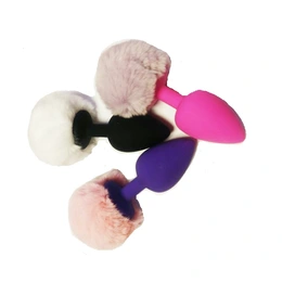 Analna čaura crna sa zečjim repom Large 9,5 cm