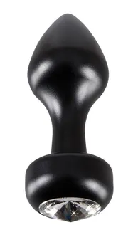 Analna čaura sa kristalom Butt Plug Black 7,8 cm