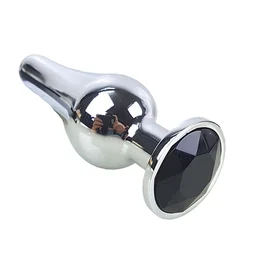 Analna čaura srebro sa crnim kristalom 9,5 cm