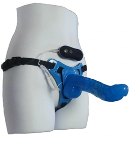 Strapon sa vibracijom 10 modova plava 21 cm