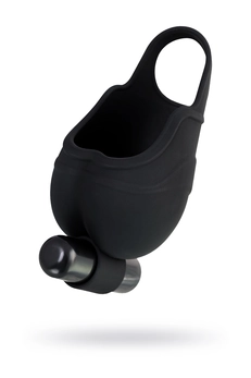 Futrola za skrotum sa prstenom za erekciju i vibracijom Attraction erotist silikon Crna