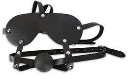 Fetiš komplet maska za geg Crna