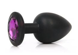 Analna čaura crna sa kristalom Large ljubičasta 9,5 cm