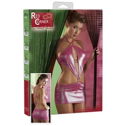 Mini haljina sa otvorenim leđima roze l