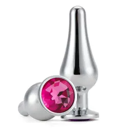 Analna čaura srebro sa ružičastim kristalom 9,5 cm