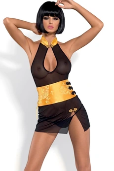 Komplet haljina, tange, obsessive Maiko kaiš Crna s / m