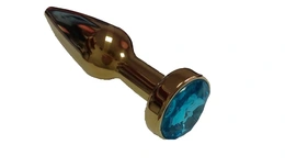 Analna čaura sa kristalom Gold plug Blue 10,5 cm