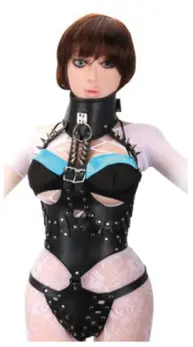 Komplet bodi odela i ogrlica kožna crna