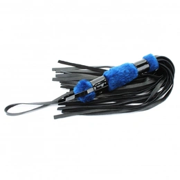 Flogger od kože sa plavim krznom