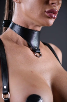 Kožna ogrlica Black Phoenik