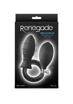 NS Novelties Renegade InflataPlay analni čep na naduvavanje sa čvrstim jezgrom, crni, Medium