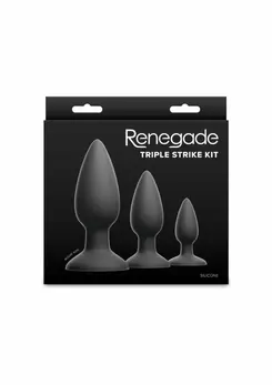 Renegade Triple Strike crni silikonski set analnih čepića za trening