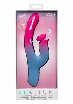Dualni vibrator sa potiskom i stimulatorom roze