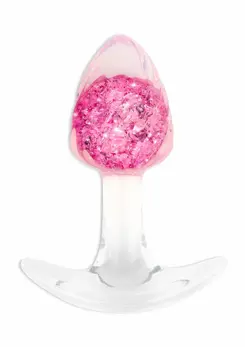ToyJoy Crystal Plug Small analni čep od tečnog silikona sa svetlucavim postoljem 7.5 cm