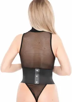 Kinky Diva podesivi crni pojas za struk sa kopčom napred L/XL