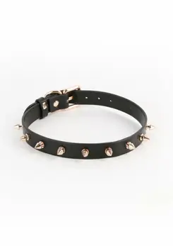 Fetish & Fashion Medusa Collar Adjustable PU Black 11.5-17.5in