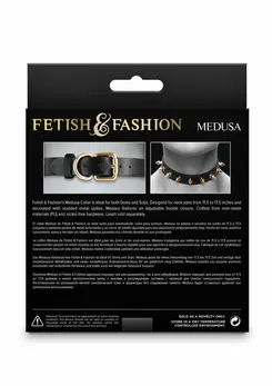 Fetish & Fashion Medusa Collar Adjustable PU Black 11.5-17.5in