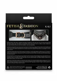 Fetish & Fashion Kali ogrlica sa zlatnim nitnama podesiva od PU kože od 29 do 40.5 cm