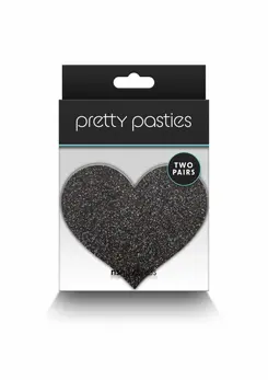 NS Novelties Pretty Pasties Glitter Hearts 2 Pair - Sparkling Adhesive Covers