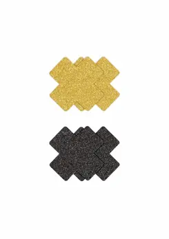 NS Novelties Pretty Pasties Glitter Cross 2 Pair - Sparkling Adhesive Covers