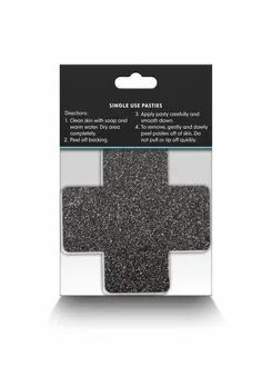 NS Novelties Pretty Pasties Glitter Cross 2 Pair - Sparkling Adhesive Covers
