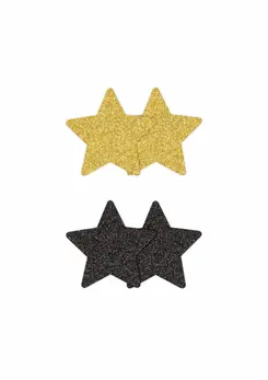 NS Novelties Pretty Pasties Glitter Stars 2 Pair Adhesive Covers