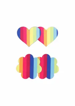 NS Novelties Pasties Heart & Flower 2 para, senzualni samolepljivi ukrasi za bradavice