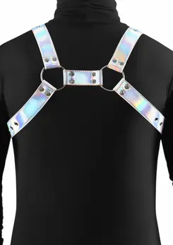 Cosmo Harness Rogue podesivi vinilni pojas za grudi crni S/M