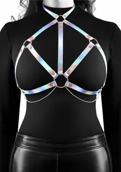 Cosmo Harness Crave Adjustable Chest Harness Rose Gold Vinyl L/XL