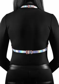 Cosmo Harness Crave senzualni pojas za grudi rose gold podesivi vinil S/M