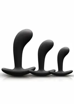 Renegade P Spot Kit Silicone Prostate Plug Set Black 3 Sizes