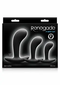 Renegade P Spot Kit Silicone Prostate Plug Set Black 3 Sizes