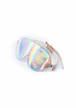 Cosmo Bondage povez za oči holografski vinil podesivi rose gold