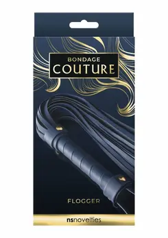 NS Novelties Bondage Couture Flogger Elegant Synthetic Blue
