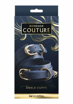NS Novelties Bondage Couture Ankle Cuff - Elegant Synthetic Design, Blue