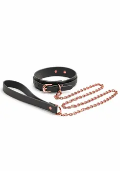 NS Novelties Bondage Couture Collar & Leash Set - Elegant Blue, Adjustable