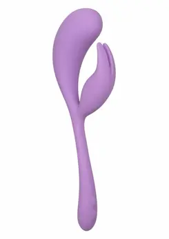 CalExotics Elle fleksibilni vibrator od tečnog silikona sa dvostrukim stimulatorom