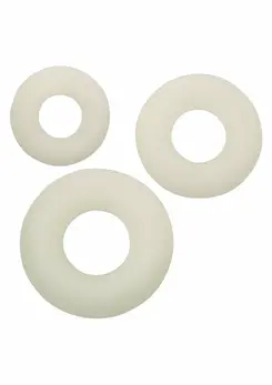 Alpha Silicone 3 Ring Set Glow-In-The-Dark Liquid Silicone, 3 Sizes