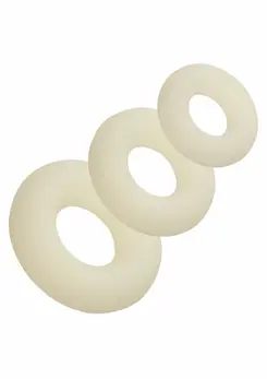 Alpha Silicone 3 Ring Set Glow-In-The-Dark Liquid Silicone, 3 Sizes
