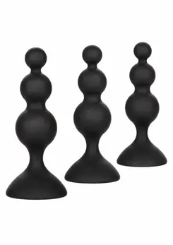 CalExotics silikonski analni set sa kuglicama od 3 dela crni