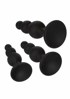 CalExotics silikonski analni set sa kuglicama od 3 dela crni
