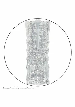 Cyclone Dual Chamber Stroker XL prozirni masturbator sa dvostrukom komorom i više tekstura