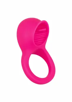CalExotics Teasing Tongue Enhancer crni punjivi silikonski prsten sa stimulatorom