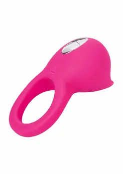 CalExotics Teasing Tongue Enhancer crni punjivi silikonski prsten sa stimulatorom