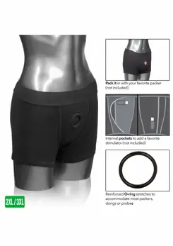 Packer Gear Boxer Brief Harness Black Udoban pamučni sistem L/XL