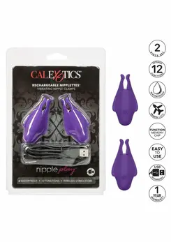 CalExotics punjive vibrirajuće štipaljke za bradavice sa podesivim pritiskom roze
