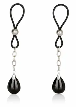 CalExotics Nonpierce Nipple Jewelry Adjustable Black Onyx Charms