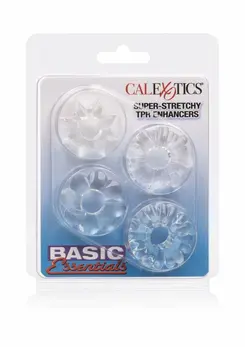 Basic Essentials set od 4 izuzetno rastegljiva TPR prstena za erekciju