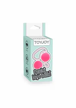 ToyJoy Funky Love Balls silikonski otežani intimni trenažer roze 8713221328250